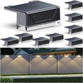 Solar Fence Lights Outdoor，3000/4000/6000K 3 Mode Fence Light Solar Powered