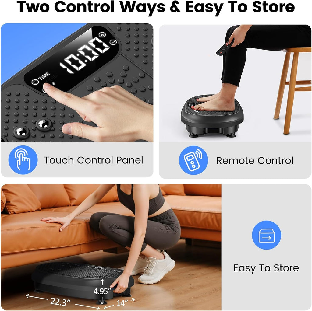 HVX Vibration Plate Exercise Machine 450 lbs Capacity Lymphatic Drainage
