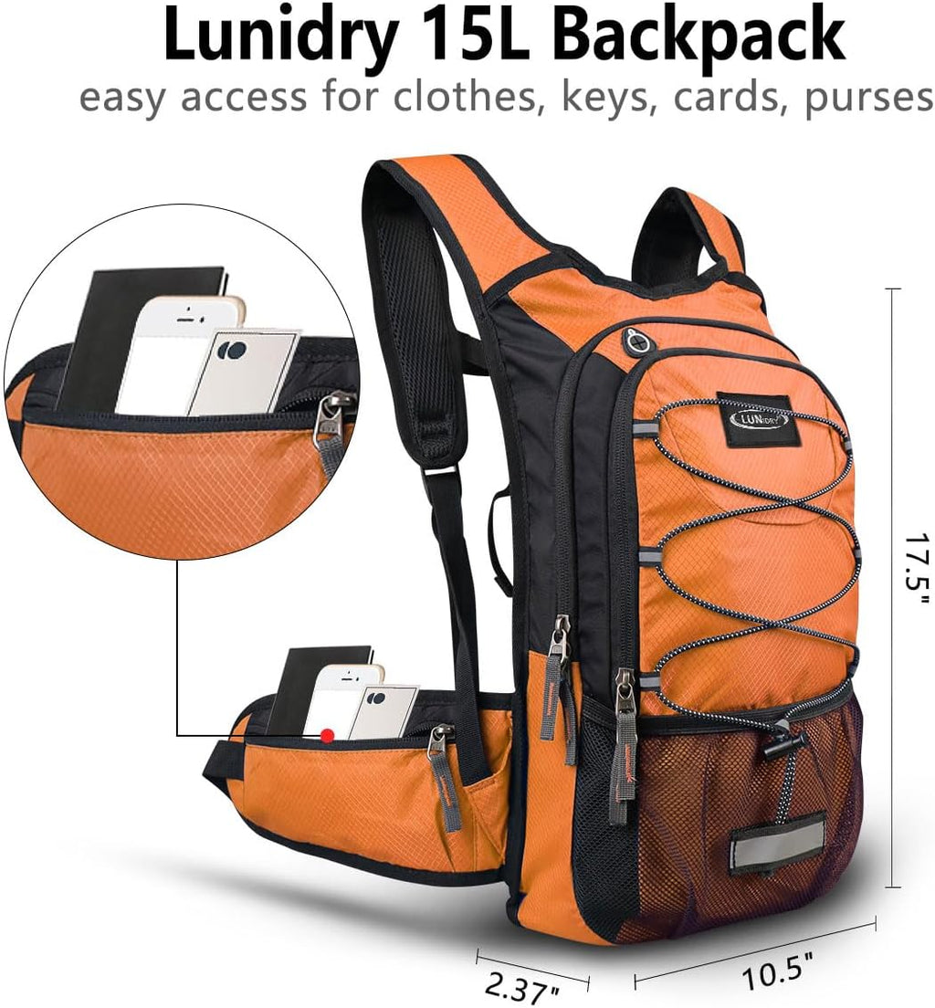 Hydration Backpack with 3L Water Bladder, Small Hydration Pack Backpack for Men Women, Lightweight Water Backpack with Cooler Layer for Running, Biking, Hiking