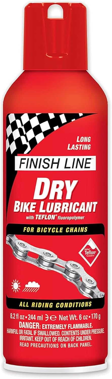 Finish Line Dry Bike Chain Lube – Ceramic Dry-Film Lubricant – Dirt & Dust Resistant