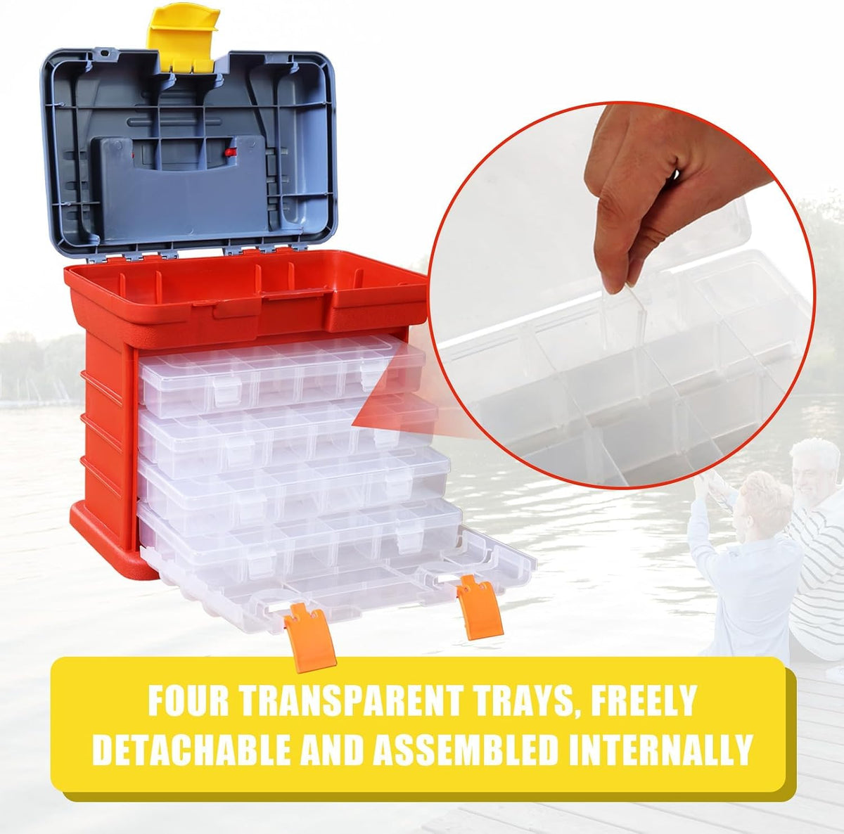 Torin Portable Tool Box, Small Parts Organizer with Drawers, tackle box