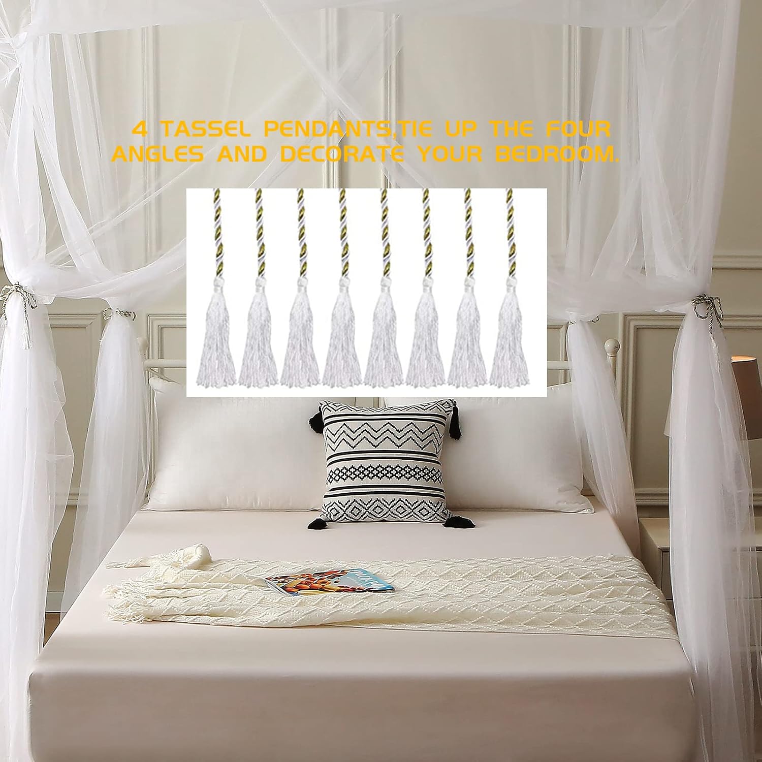 Bed Canopy Curtains Mosquito Net Bed Canopy for Full Queen King Size Bed