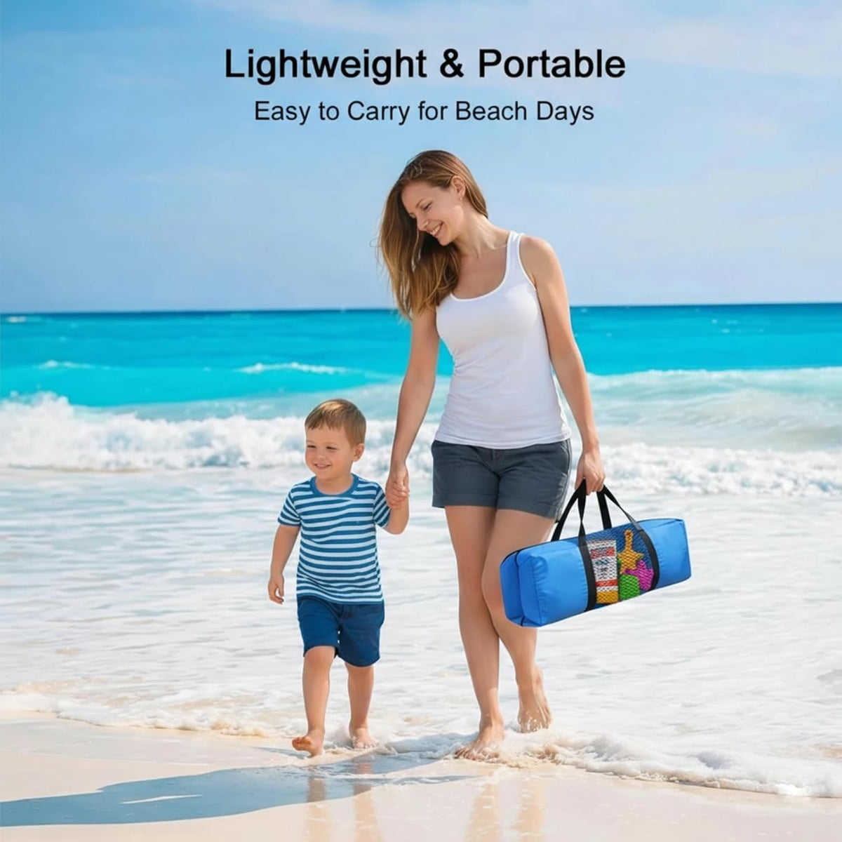 Beach Tent, Portable Sun Shelter for 2/3/4/6-8 Person with UPF 50+ UV Protection, Easy Setup Waterproof Beach Shade Canopy Cabana for Family Outdoor and Picnics, Fishing with Carrying Bag