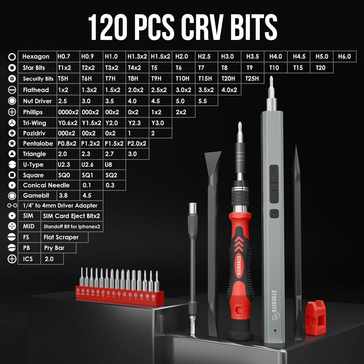 STREBITO Electric Screwdriver, 144-in-1 Precision Screwdriver Set