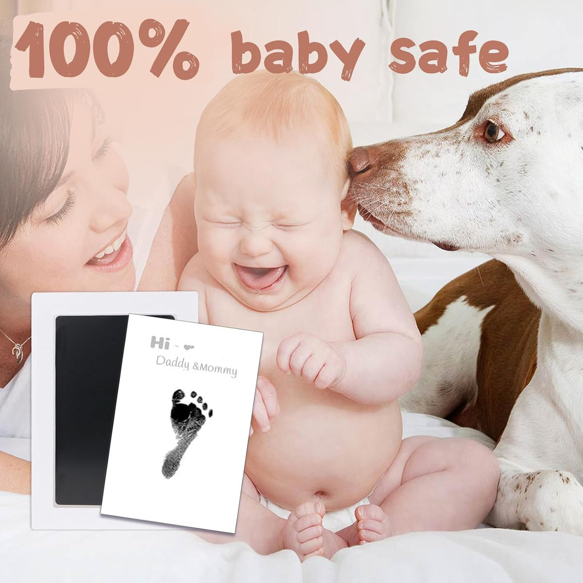 Inkless Baby Hand and Footprint Kit,Clean-Touch Ink Pads