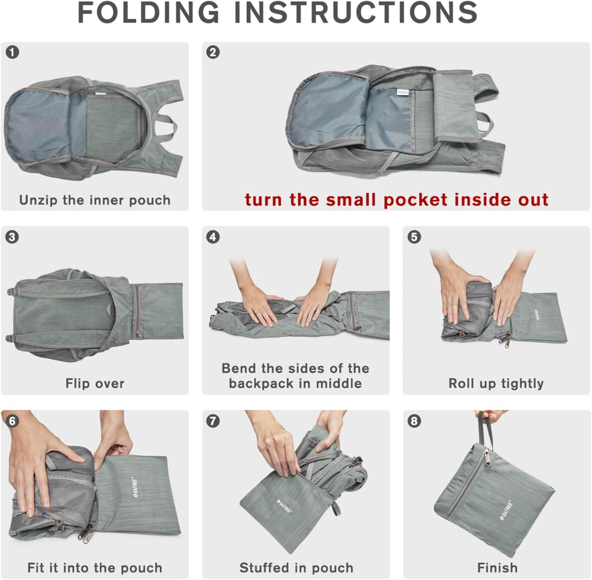 G4Free 10L Hiking Backpack Small Travel Hiking Daypack Lightweight Packable Backpack Casual Foldable Shoulder Bag