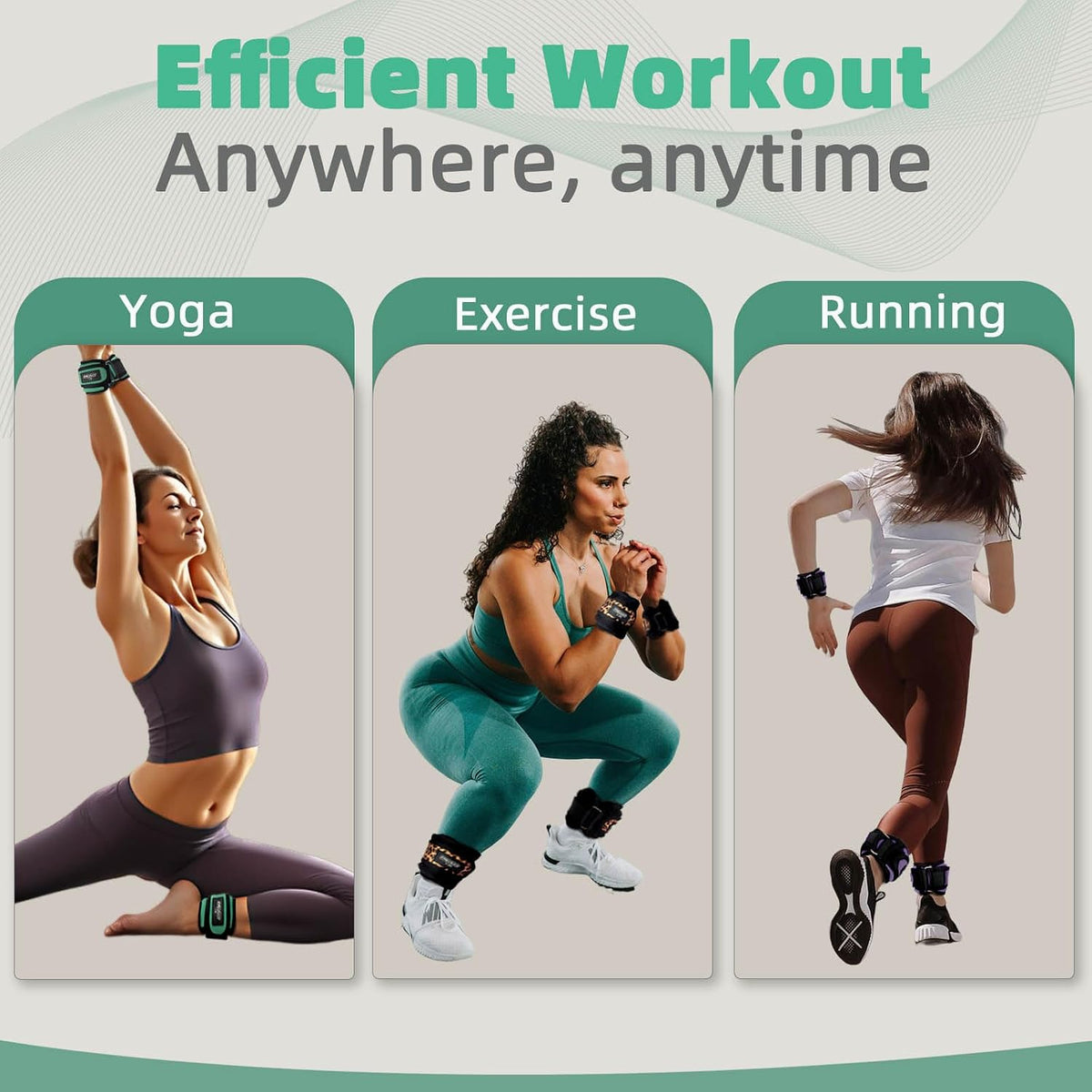 Frelaxy Ankle Wrist Weights for Women Men Kids, Comfy& Adjustable Leg Arm Weights Set for Walking, Gym, Yoga, Pilates, Dance, Cardio & Strength Training 1lb 2lbs 3lbs 1 Pair