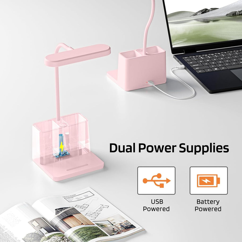AXX Cute Desk Lamp, Pink Table Light for Women, Teen Girls