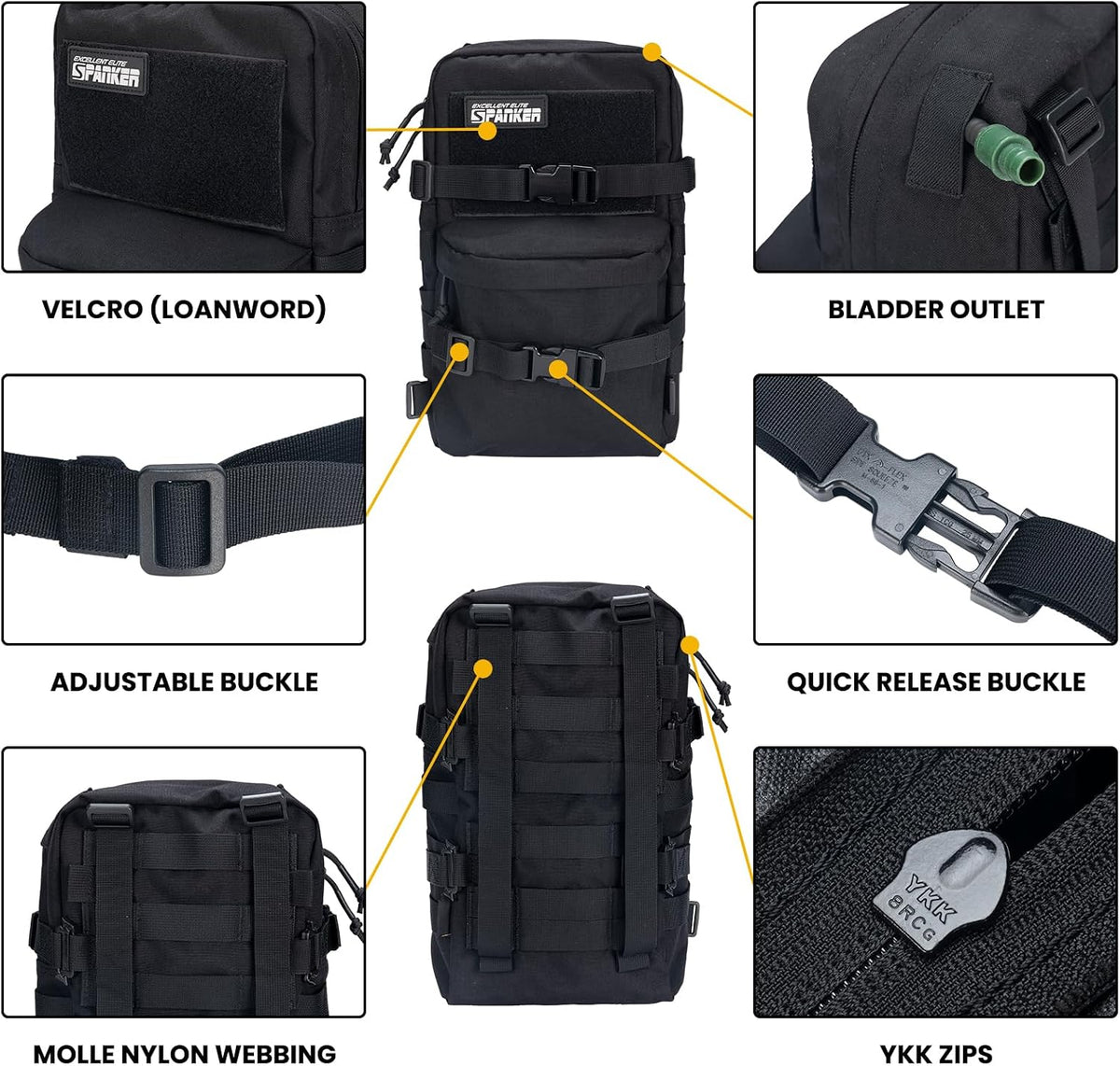EXCELLENT ELITE SPANKER Tactical MOLLE Hydration Backpack Water Bladder Carrier Pack for Tactical Vest Backpack Plate Carrier