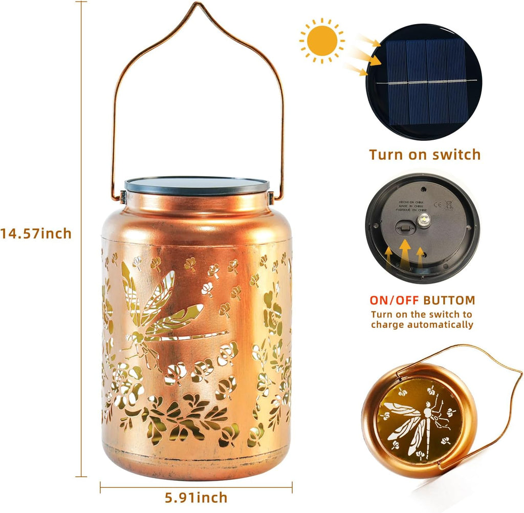 Dragonfly Solar Lanterns Outdoor Waterproof, Birthday Day Gifts for Women