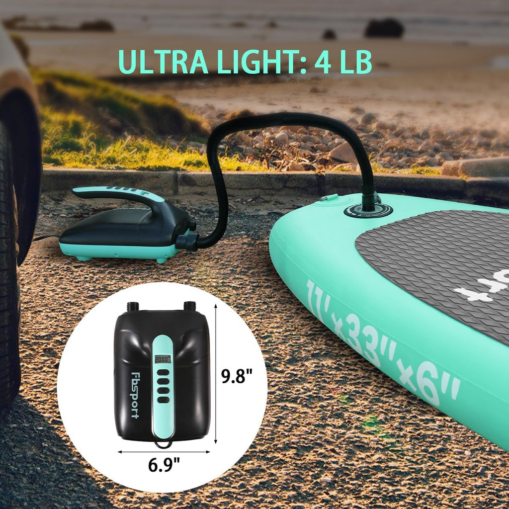 Electric Paddle Board Pump, 20PSI SUP Air Pump with Inflation & Deflation Functions & 12V DC Car Connector, Portable Quick Inflator for Inflatable Paddleboard, Kayaks, Boats and Air Mattresses