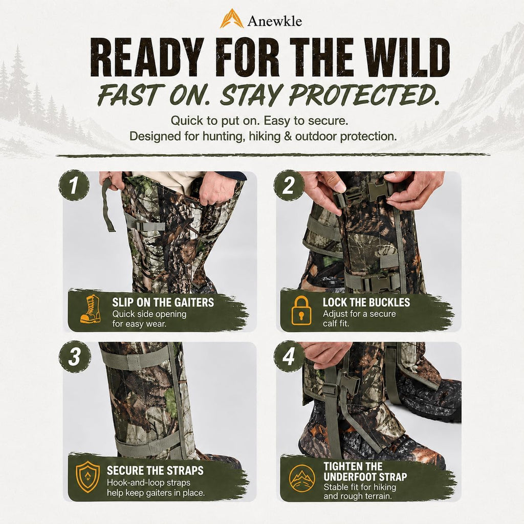 Snake Guard Chaps Waterproof Snake Chaps for Hunting Snake Bite Protection Gear Adjustable Size Snake Bite Protective Gaiters Anti-Snake Gaiters for Legs