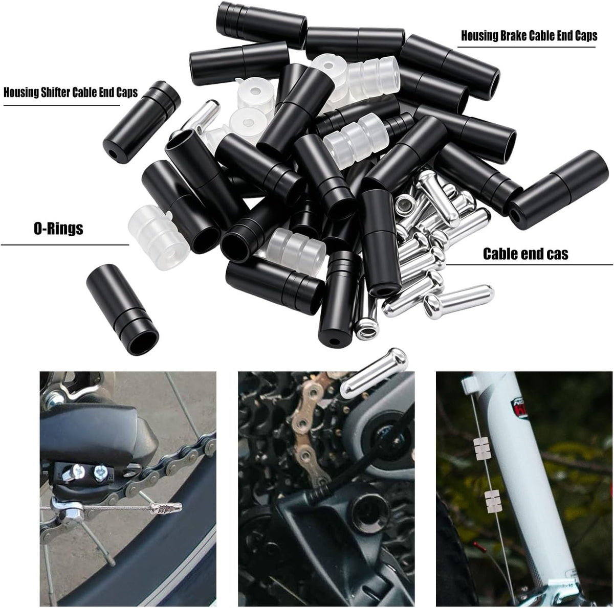 weideer 107PCS Stainless Steel Wire Cutter Bike Brake Cable Housing Shifter Cable Housing Universal Bike Cable Kit Bicycle Brake Cable Shift Cable with Bike Cable End Caps O-Rings