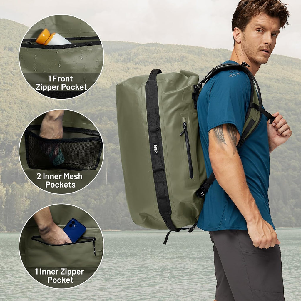 MIER Large Waterproof Duffel Bag - 60L/80L Dry Bag Backpack