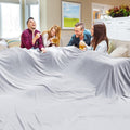Oversized Giant Blanket - 120x120 Inches, Fits Whole Family, Light Grey