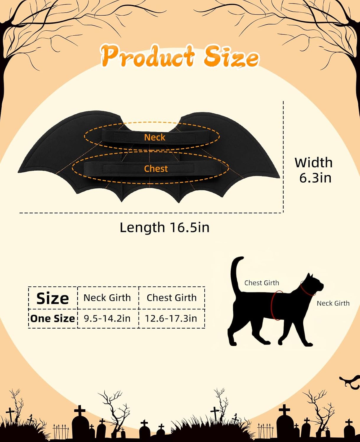 Halloween Cat Bat Wings with Mask Costume