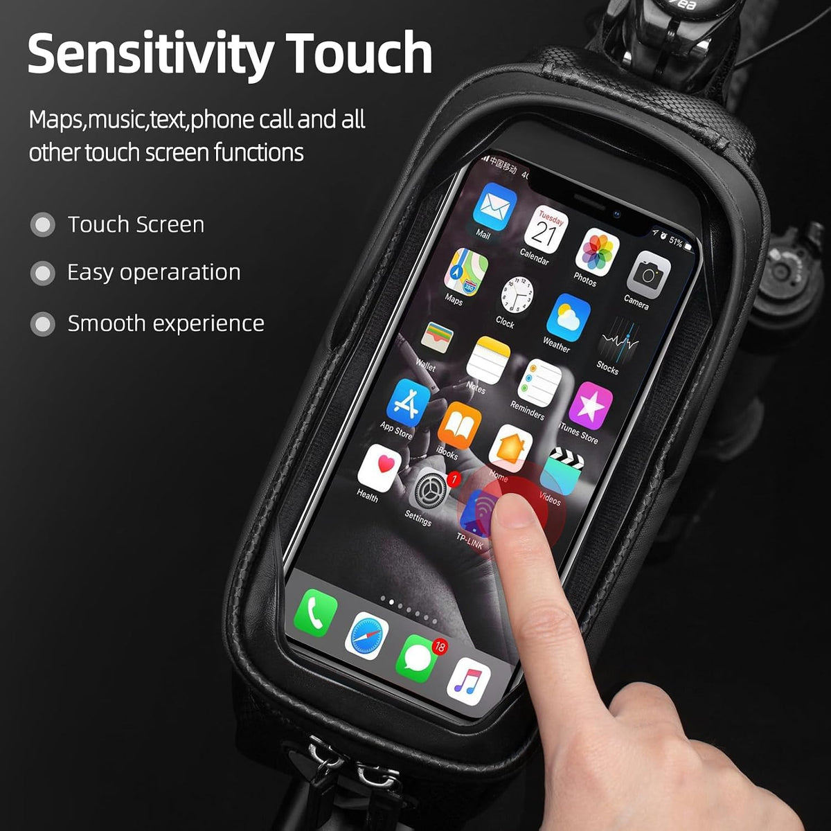 ROCKBROS Bike Phone Bag Waterproof EVA Hard Shell Water-resistant