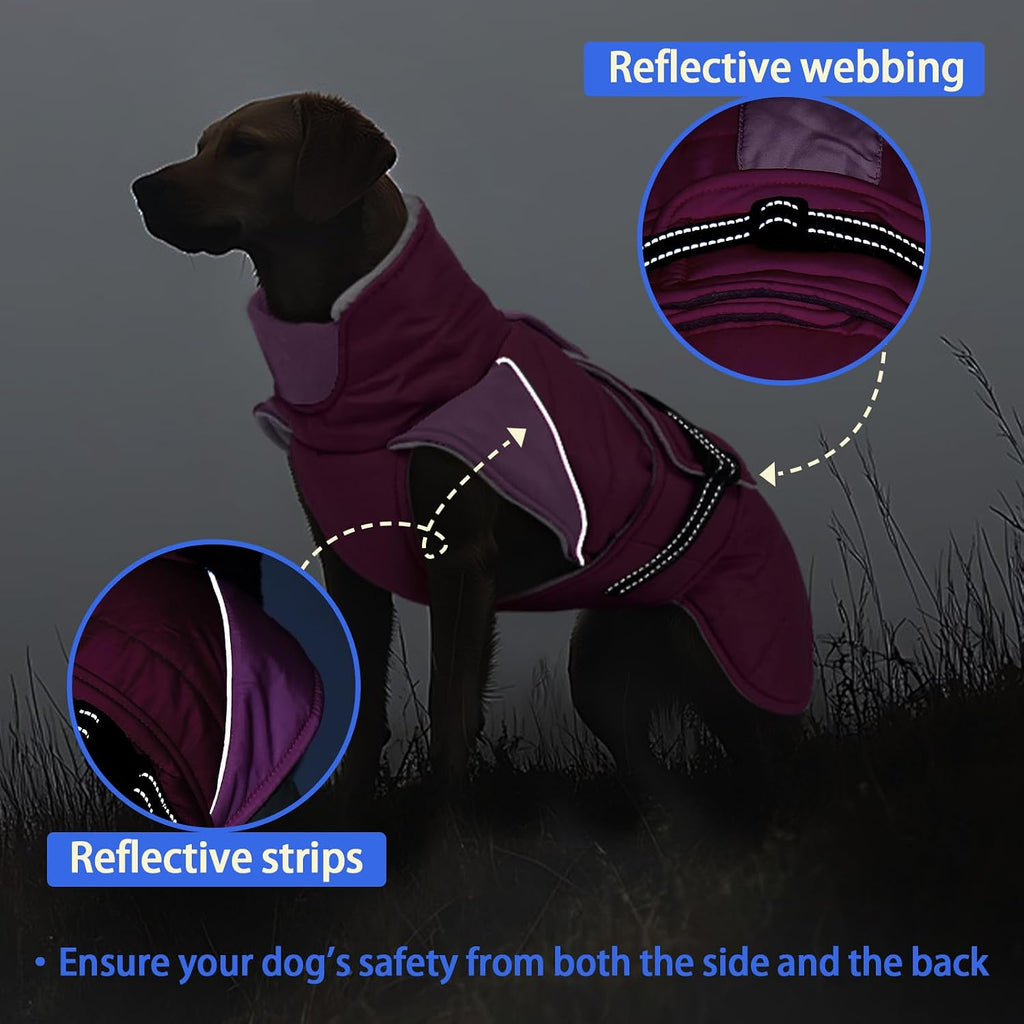 MIGOHI Cozy Small Dog Coat - Reflective Dog Coat for Small Dogs,Fleece Winter Coats Jacket for Dogs with Leash Hole,Snowproof Thick Puppy Clothes,Pomeranian,Chihuahua,XS,Rosepink