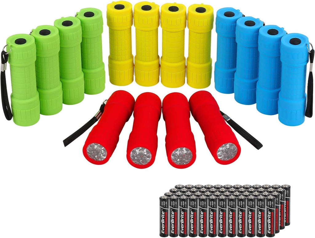 EverBrite 16-Pack Mini LED Flashlights with 48 AAA Batteries Included