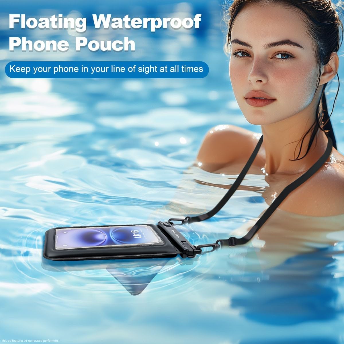 Rynapac Double Space Floating Waterproof Phone Pouch [Up to 8.5''], 2 Pack
