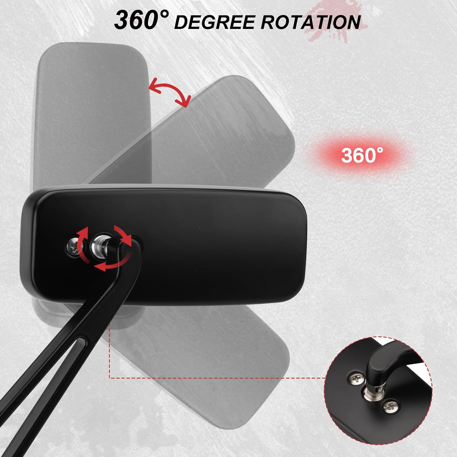 Motorcycle Rectangle Rearview Mirrors 8mm 10mm for Harley Touring