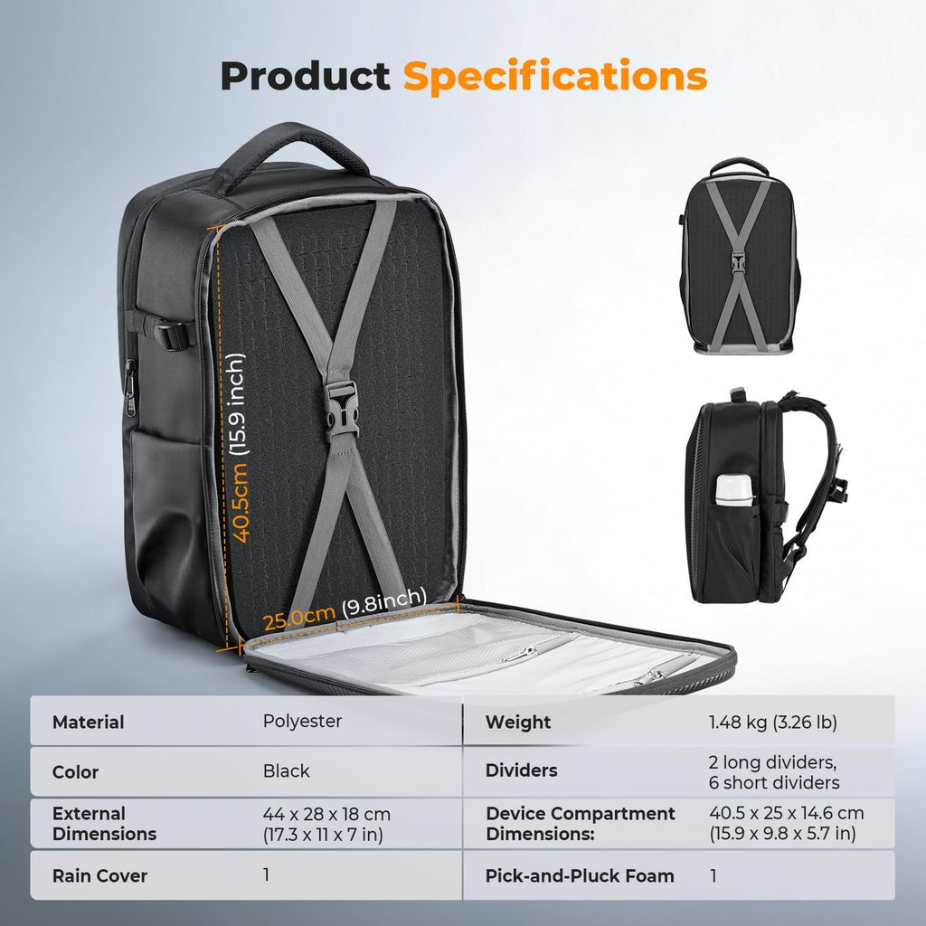 K&F CONCEPT Camera Backpack Bag, Drone Backpack with Pre-Scored Foam