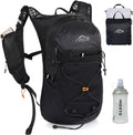 IX INOXTO 15L Small Hiking Backpack Lightweight Foldable Packable Backpack Waterproof Travel Camping Daypack for Men Women (Black)