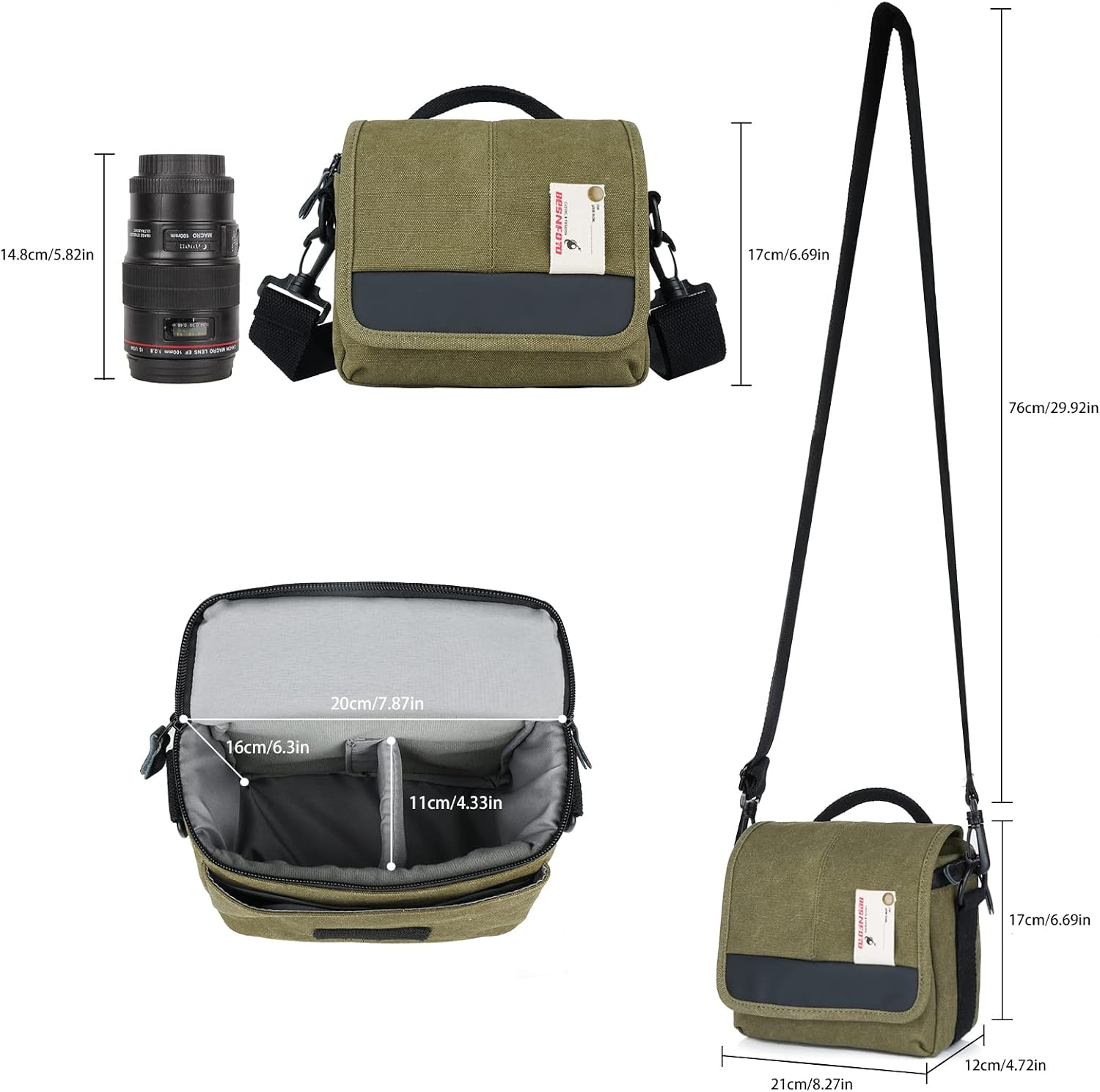 Besnfoto Camera Bag Small Crossbody Camera Shoulder Purse Compact Case