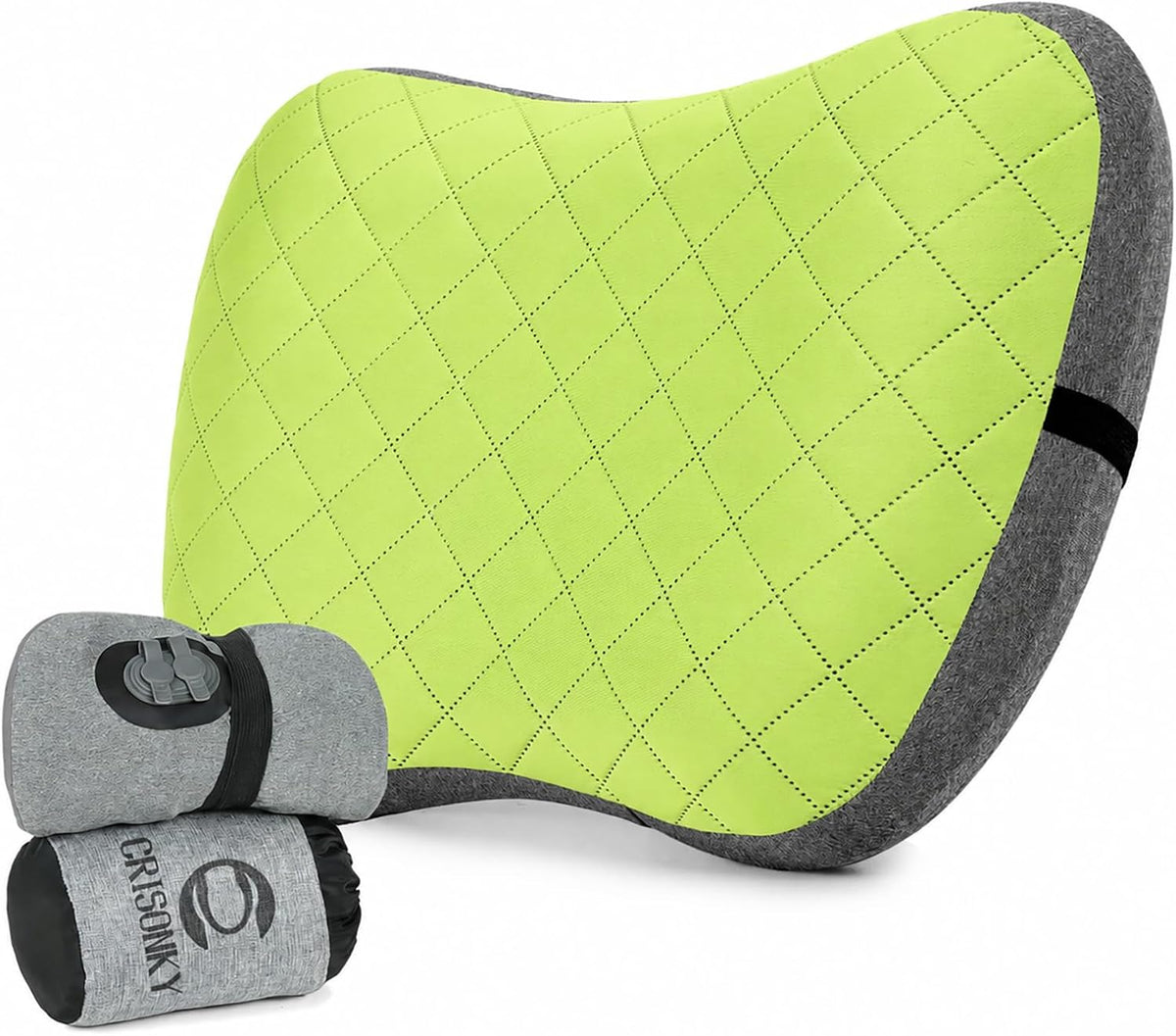 Crisonky Camping Pillow with Removable Cover, Ultralight Inflatable Pillow