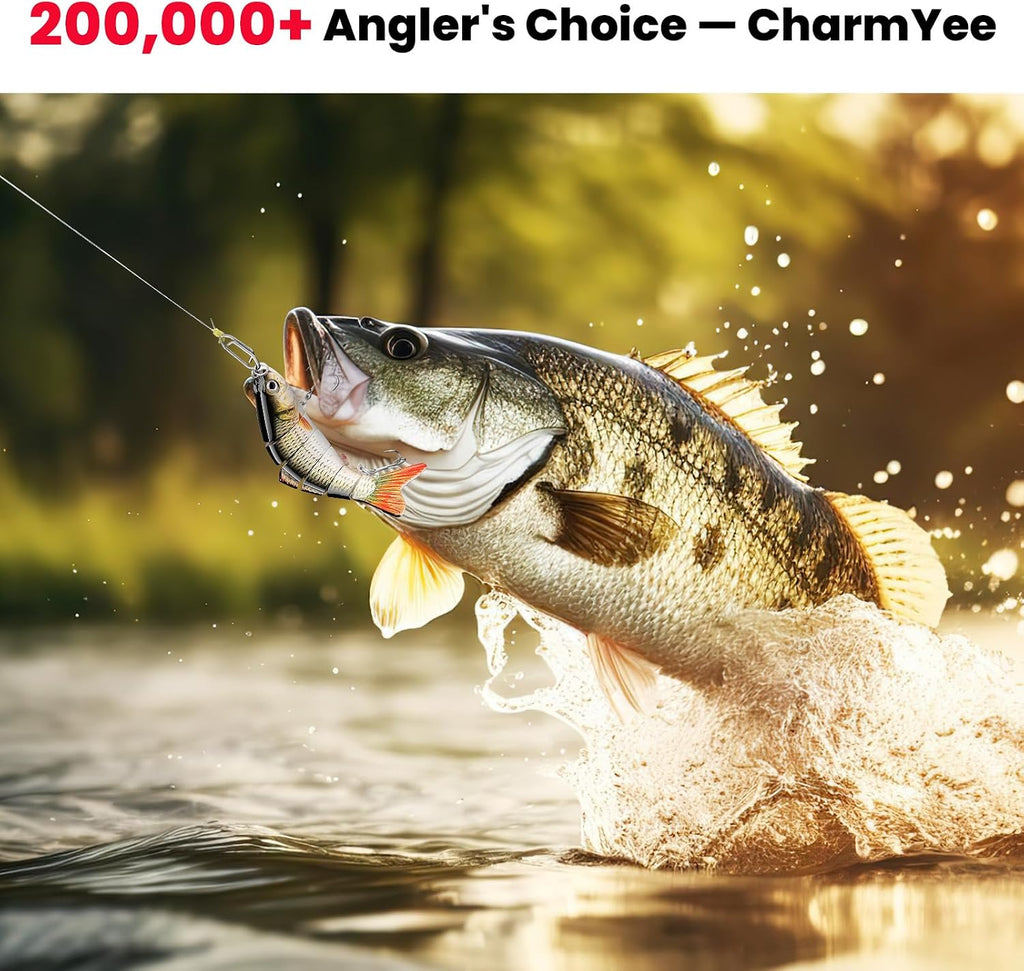 Bass Fishing Lure for Freshwater and Saltwater Lifelike Fishing Lures Multi Jointed Swimbait for Bass Trout Crappie Walleye Pike Fishing Gifts for Men