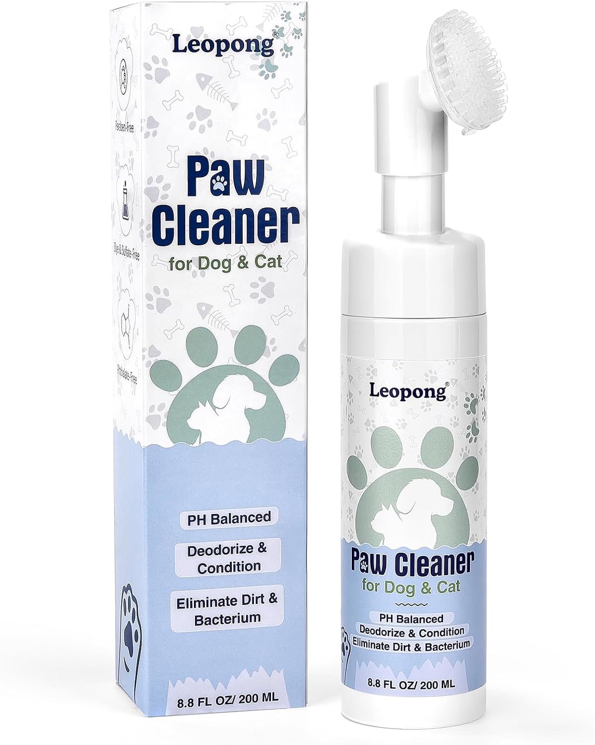 Leopong Dog Paw Cleaner Kit with Paw Balm, No-Rinse Foam, Silicone Brush