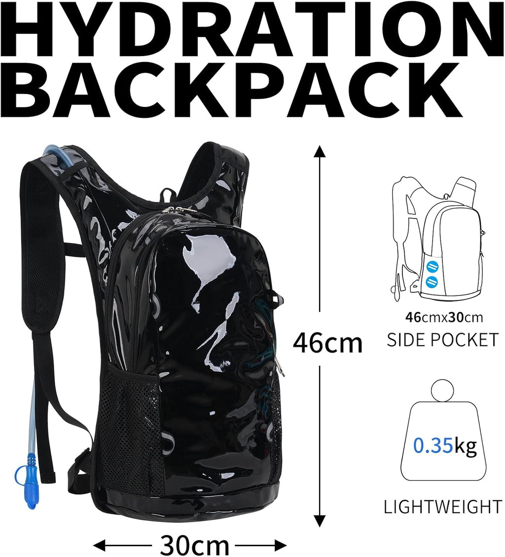 Roptat Hydration Backpack Pack with 2L Hydration Bladder - Lightweight Water Backpack Water Pouch for Women Men Running Riding Biking Music Festival