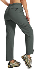 MoFiz Womens Hiking Cargo Pants Waterproof Lightweight with Zipper Pockets