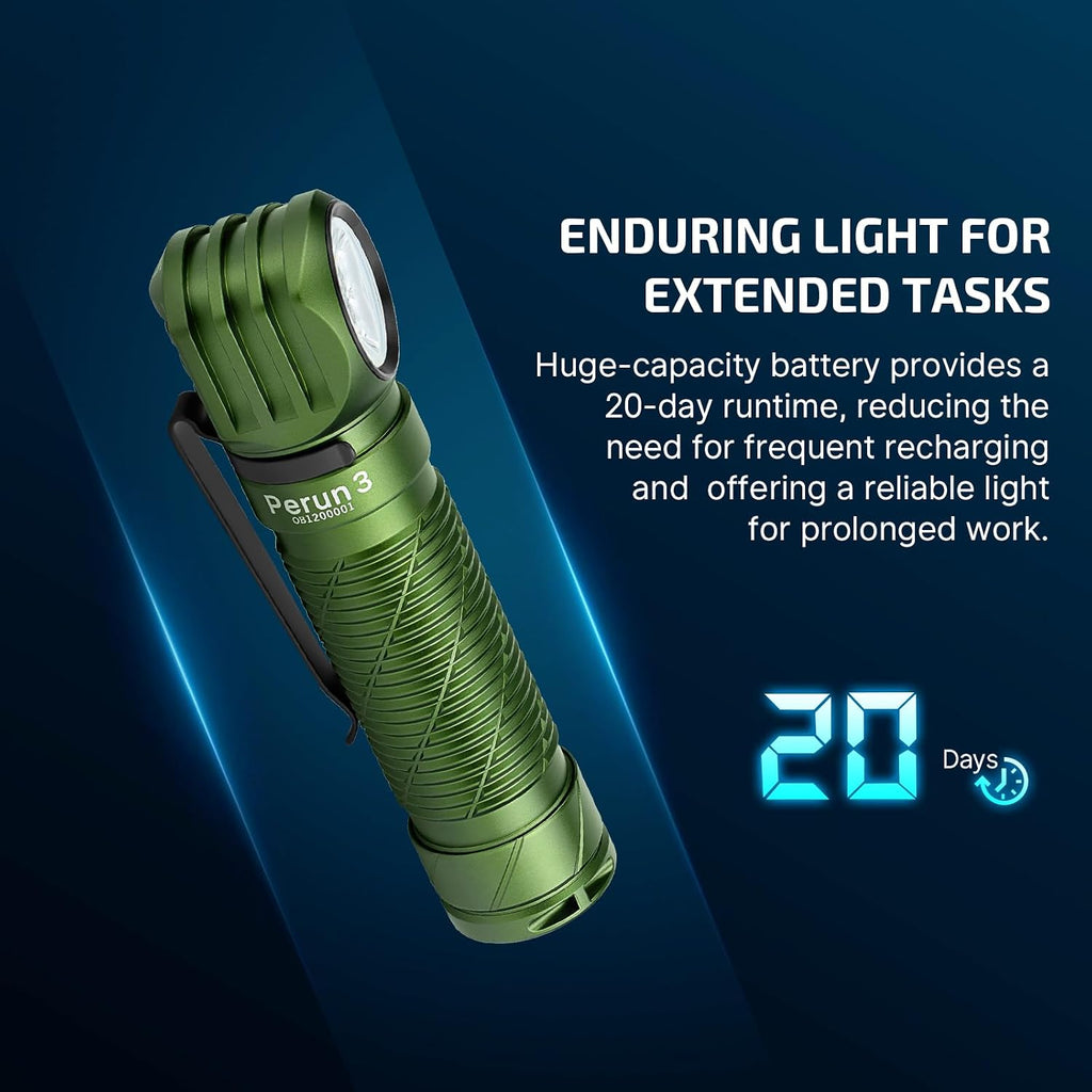 OLIGHT Perun 3 Headlamp Rechargeable, Red Light, Waterproof, OD Green
