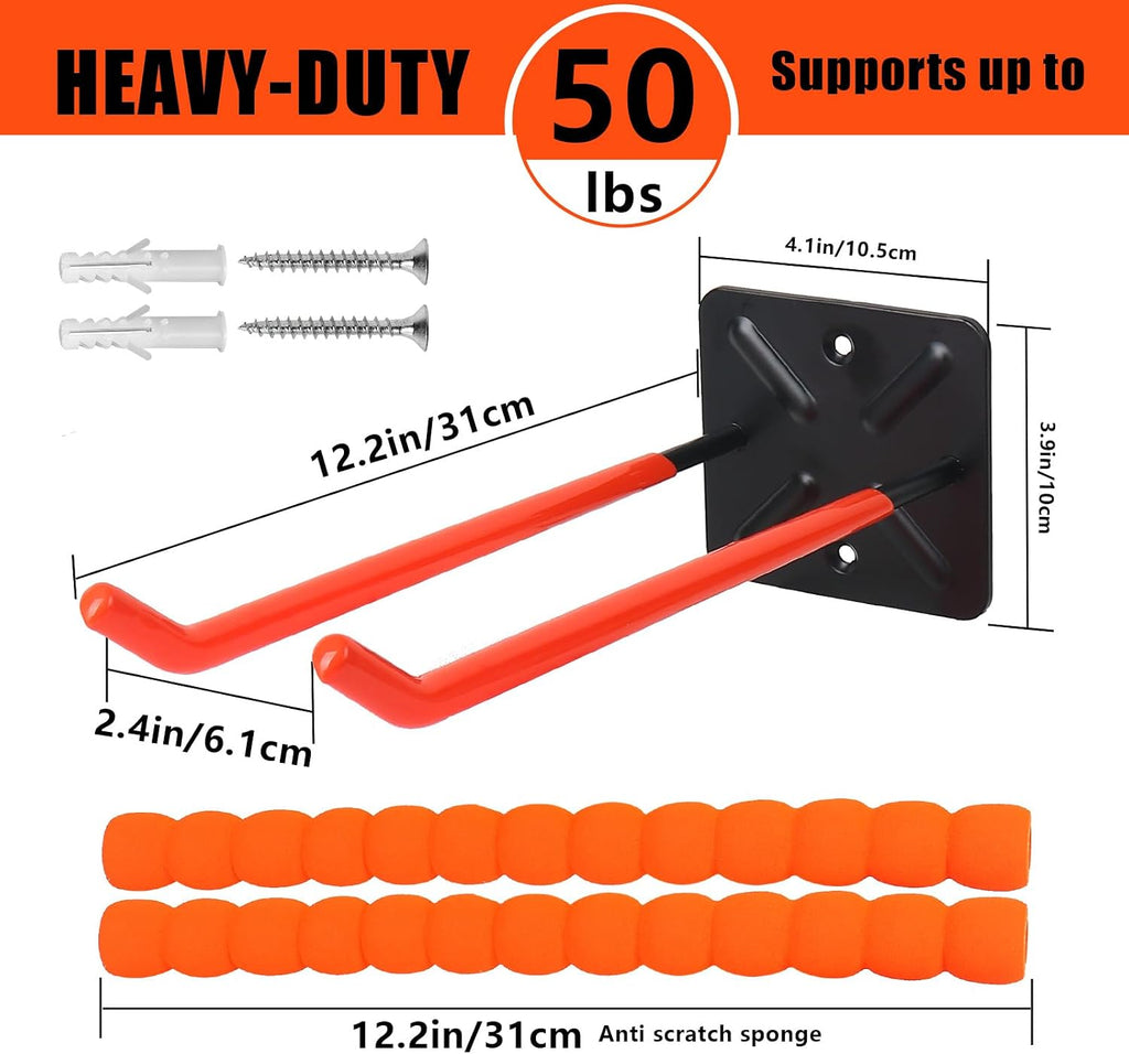 Paddles Storage Wall Rack Kayak Paddle Holder Garage with Sponge Protective Cover Metal Oars Holder, Kayak Storage, Canoe Paddles, Indoor Organizer