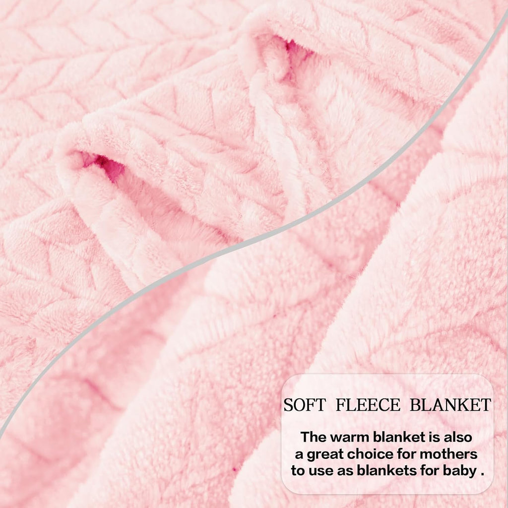 inhand Super Soft Pink Cute Throw Blanket, Cozy Plush Fleece Blanket Throw Size, Washable Lightweight Flannel Blankets Throw for All Season(50”x60”, Baby Pink)