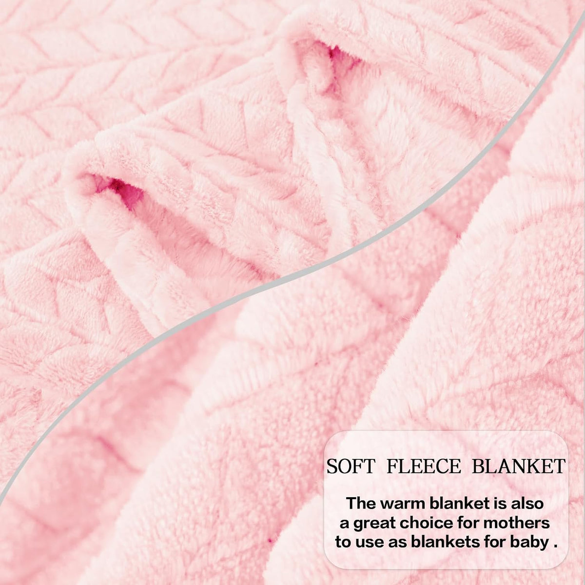 inhand Super Soft Pink Cute Throw Blanket, Cozy Plush Fleece Blanket Throw Size, Washable Lightweight Flannel Blankets Throw for All Season(50”x60”, Baby Pink)