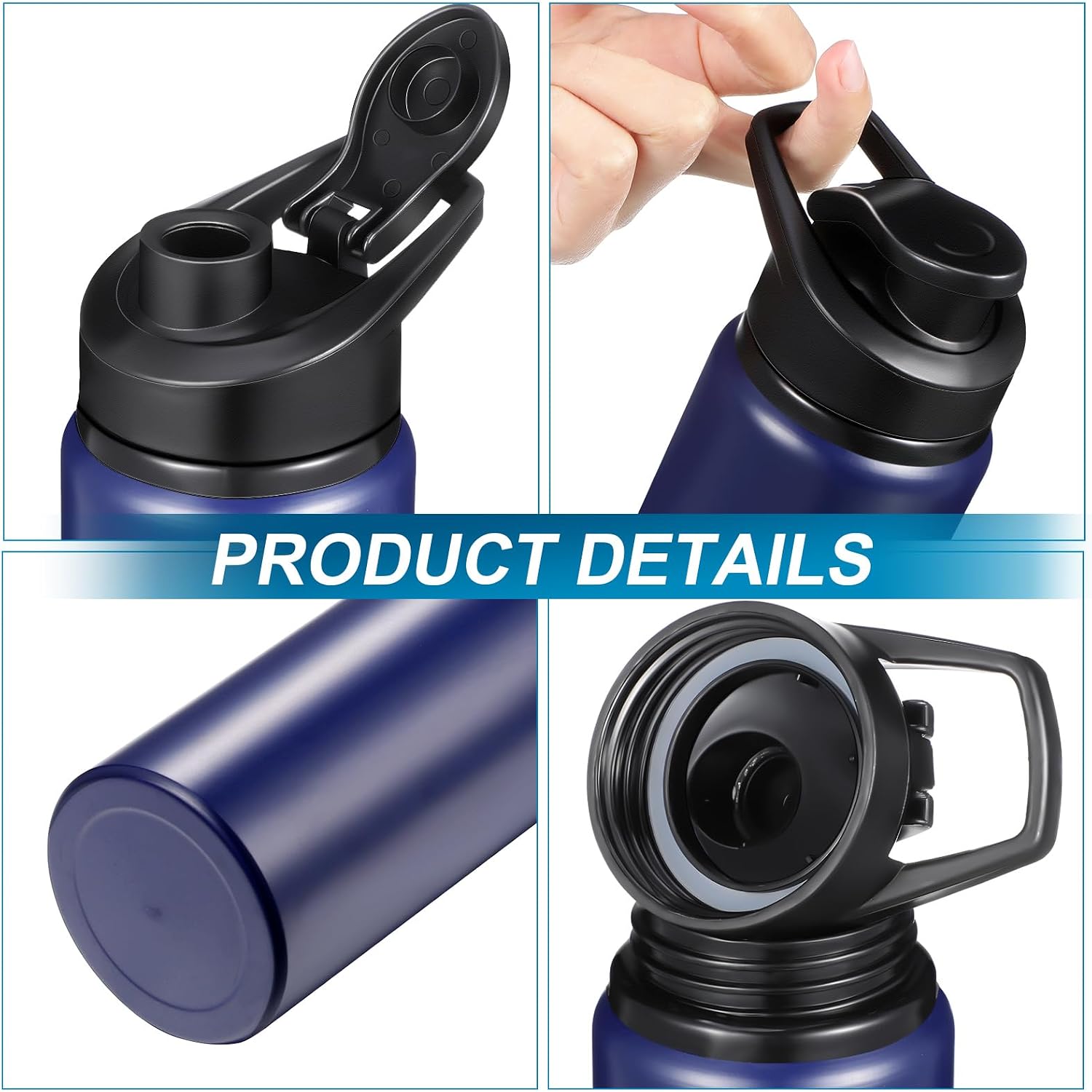 Mimorou 10 Pcs 13.5oz Aluminum Water Bottles Bulk, Blue