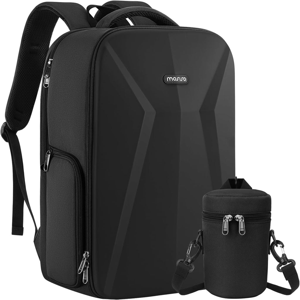 MOSISO Camera Backpack,Photography Camera Bag with Lens Pouch,Black
