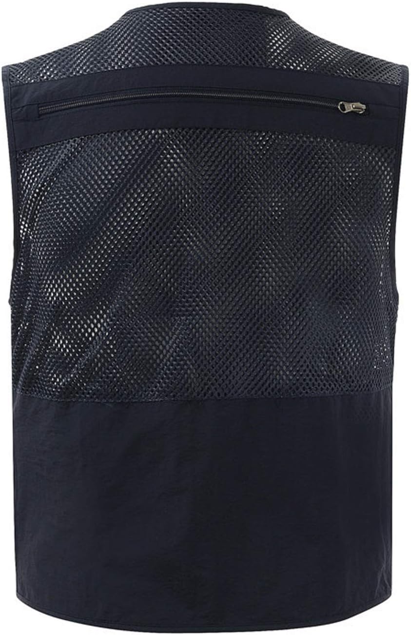 Lentta Men's Fishing Vest Summer Outdoor Lightweight Work Photo Vest 16 Pockets