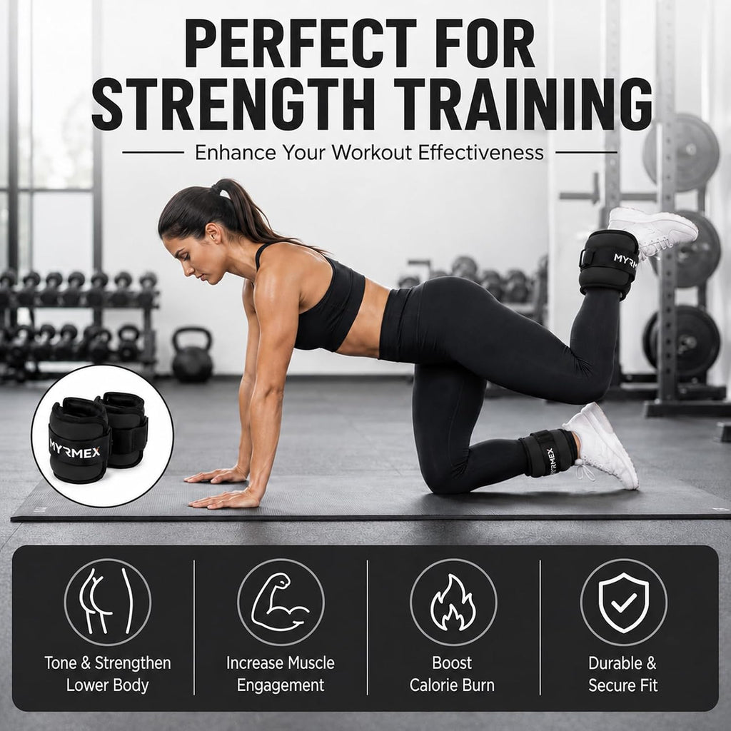 MYRMEX Ankle Weights for Women and Men,1/1.5/2/2.5/3/4 LB Wrist Weights for Women with Hook and Loop Straps Used for Daily Strength Exercises Such As Jogging,Arm waving,Aerobic exercise etc