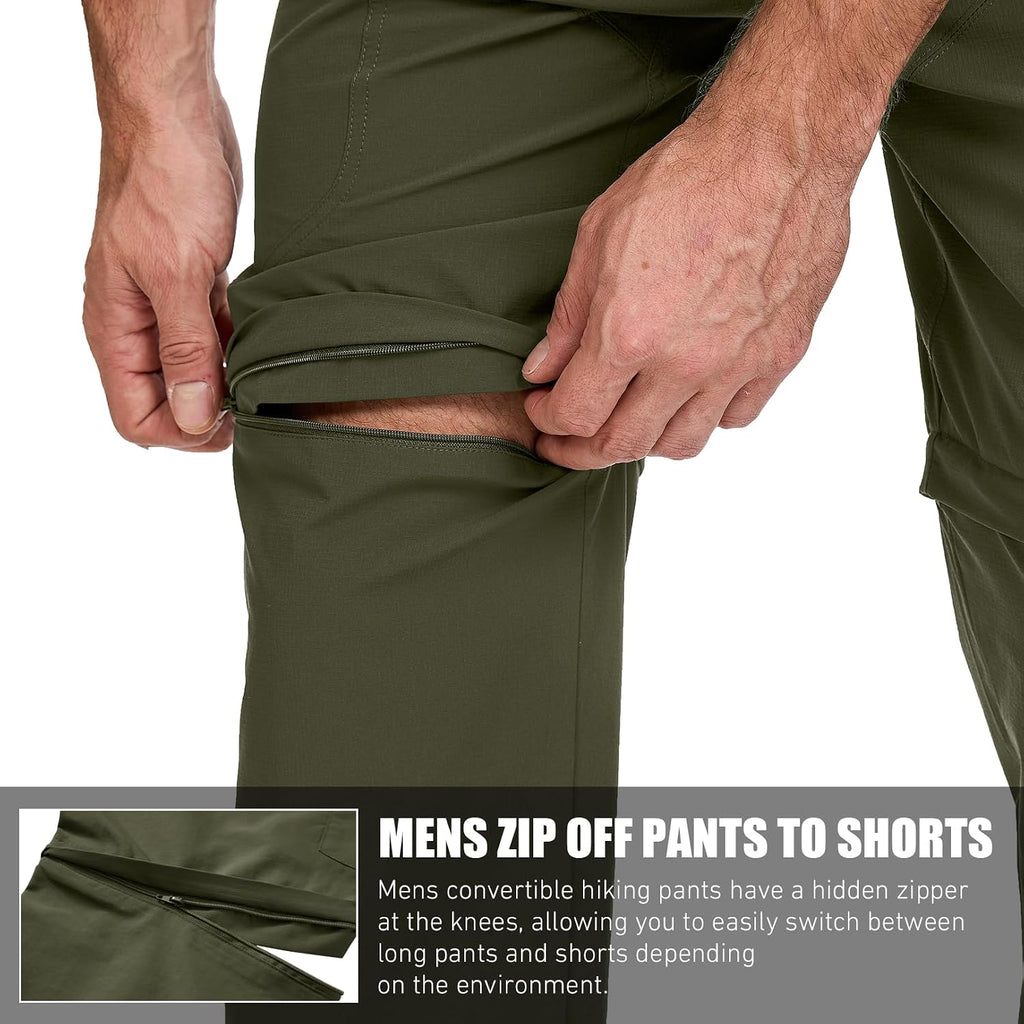 mixtiq Mens Hiking Convertible Pants Water-Resistant Quick Dry Pants