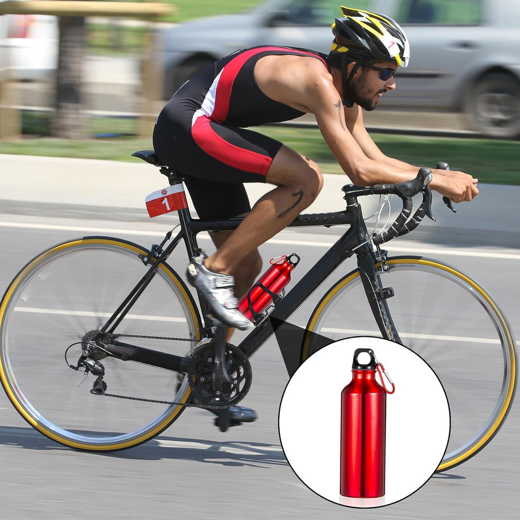 24 Pcs Aluminum Water Bottle 17oz Aluminum Reusable Bottles with Clips Sports Lightweight Water Multipack Easy Carry Leakproof Travel for Gym Hiking Cycling Sports Outdoor(Multi Color)