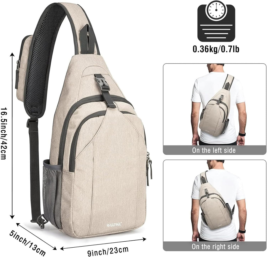 G4Free Sling Bag for Men Women, RFID Blocking Crossbody Bag, Daily, Travel