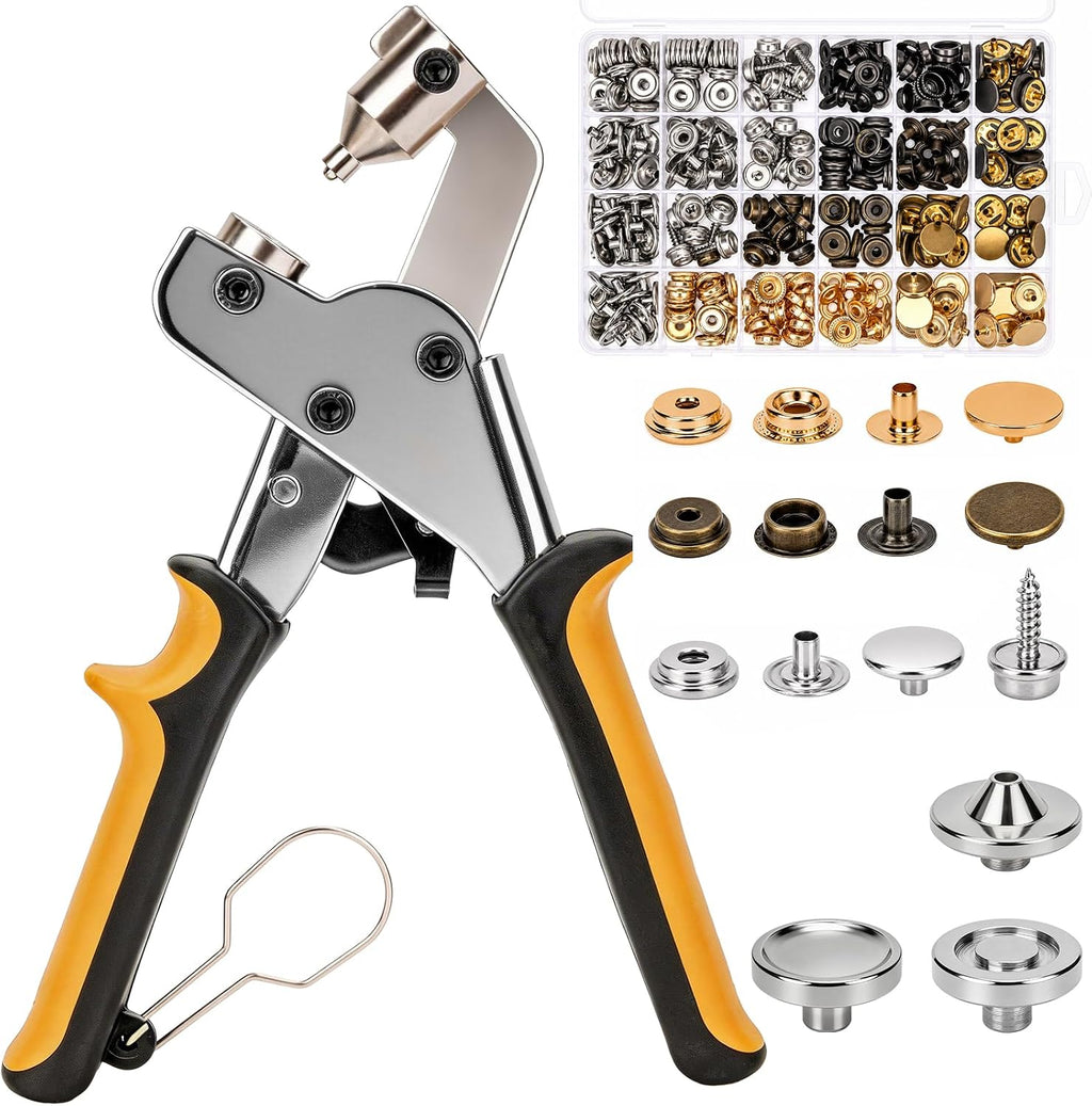 GRENTOOL Snap Fastener Tool Kit with 100 Sets 15mm Boat Cover Snaps