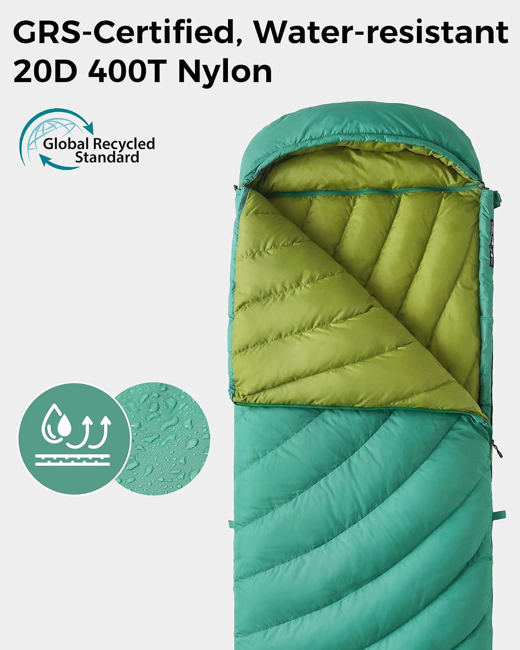 ATEPA 3-in-1 Hybrid Down Sleeping Bag, with Pad Attachment