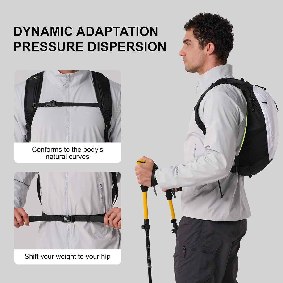 N NEVO RHINO Hiking Backpack, 10L Lightweight Daypack for Men Women