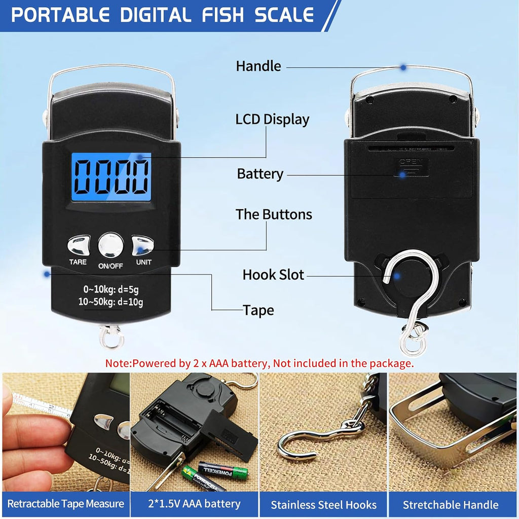 XBLACK Fishing Tool Kit Fishing Pliers Fish Gripper Fishing Scale Fish Grip Tools Set Saltwater Resistant Fishing Gear