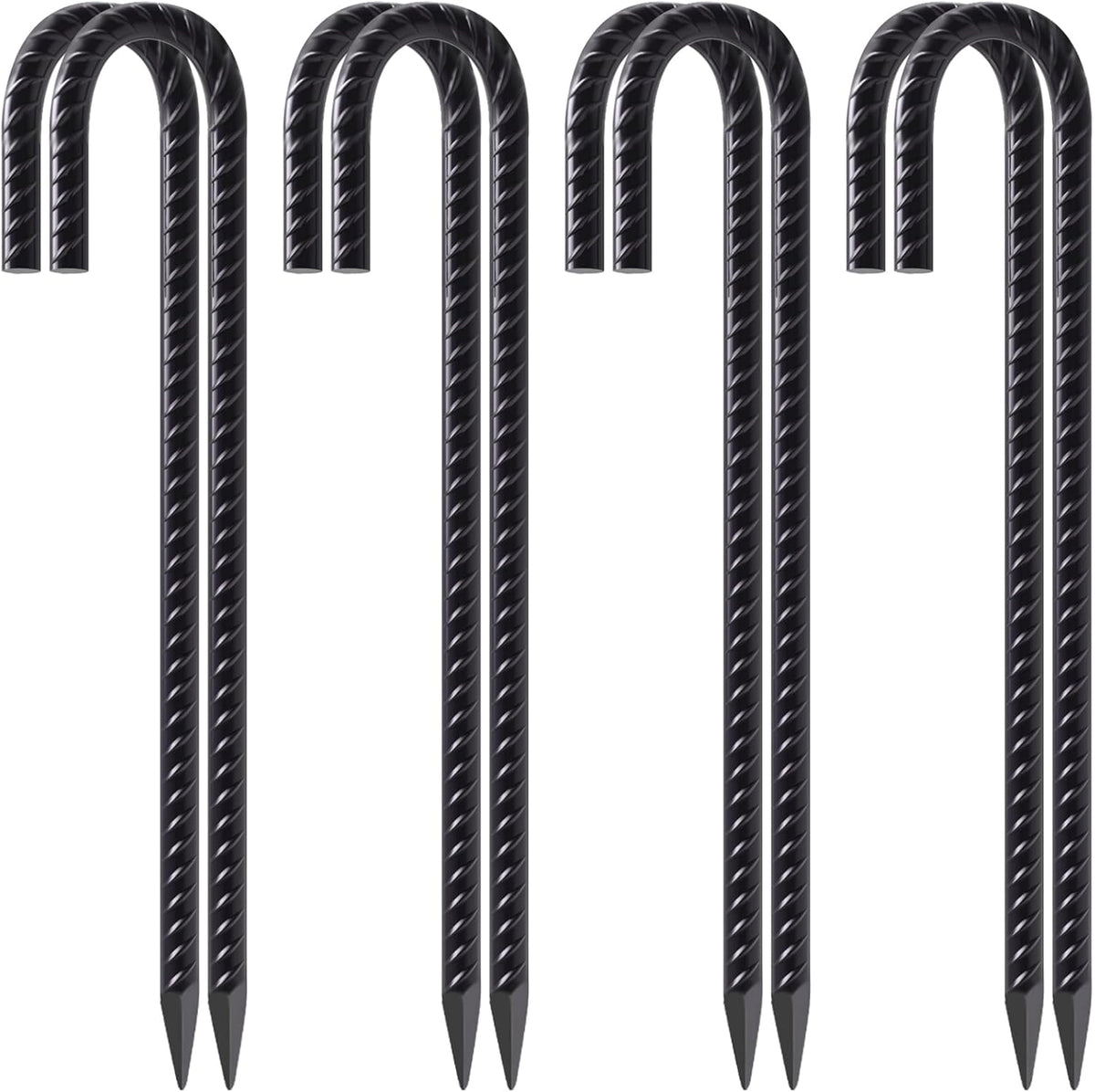 VVOKGO Rebar Stakes 12 Inch J Hook Heavy Duty Tent Stakes for Wire Fencing