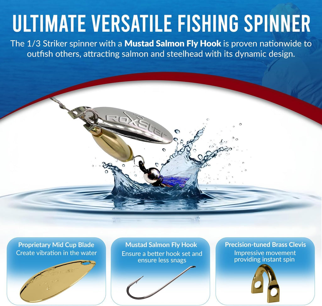 Roxstar Fly Strikers | Proven Nationwide to Out-Fish Any Spinner | Hand-Crafted in The USA | Most Versatile Fishing Spinner Ever! Bass, Steelhead, Pike